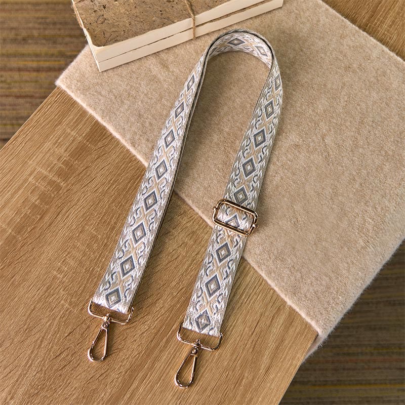 Cinghie di ricambio per borse a tracolla regolabili in jacquard geometrico a righe quadrilatere boho rombo Buddha Stones - Image 11