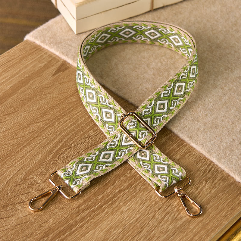 Cinghie di ricambio per borse a tracolla regolabili in jacquard geometrico a righe quadrilatere boho rombo Buddha Stones - Image 12