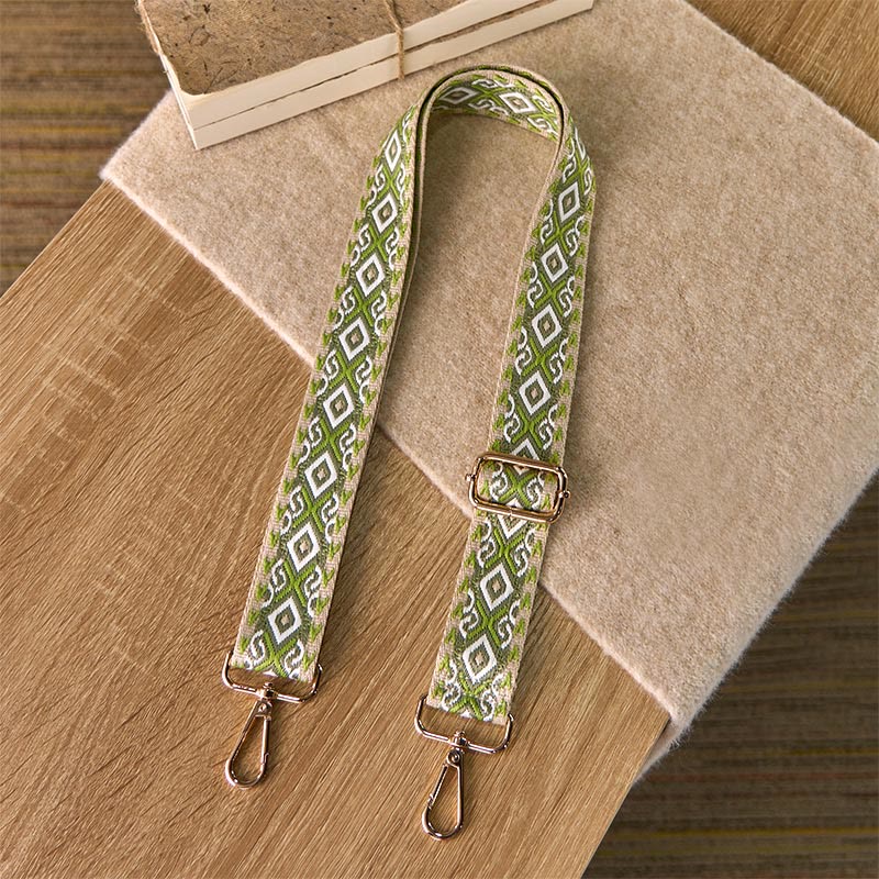Cinghie di ricambio per borse a tracolla regolabili in jacquard geometrico a righe quadrilatere boho rombo Buddha Stones - Image 13