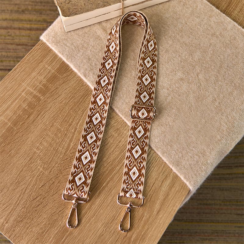 Cinghie di ricambio per borse a tracolla regolabili in jacquard geometrico a righe quadrilatere boho rombo Buddha Stones - Image 15