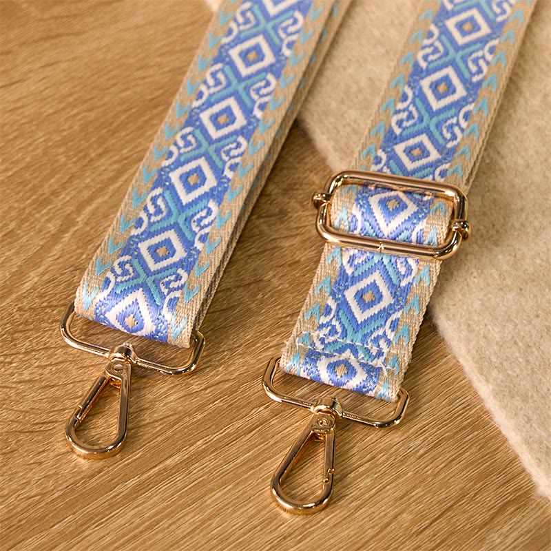 Cinghie di ricambio per borse a tracolla regolabili in jacquard geometrico a righe quadrilatere boho rombo Buddha Stones - Image 5