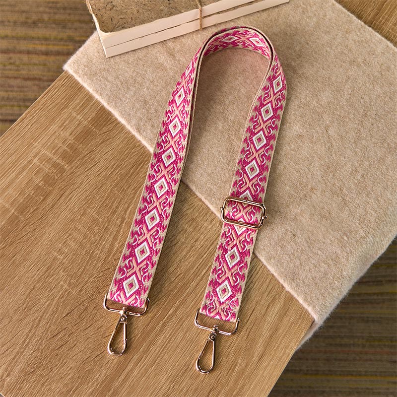 Cinghie di ricambio per borse a tracolla regolabili in jacquard geometrico a righe quadrilatere boho rombo Buddha Stones - Image 7