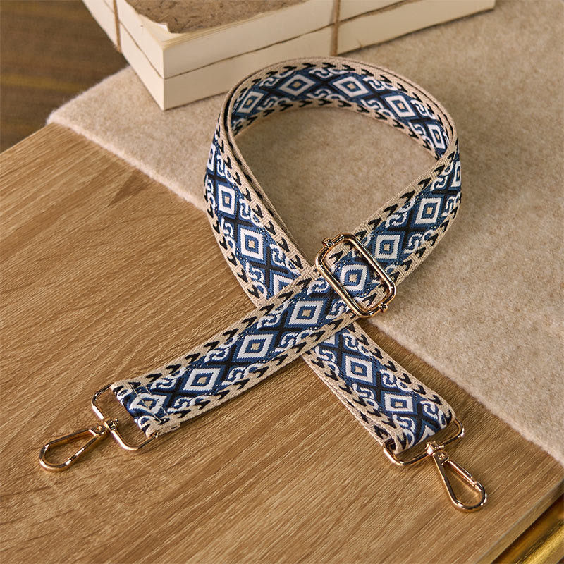 Cinghie di ricambio per borse a tracolla regolabili in jacquard geometrico a righe quadrilatere boho rombo Buddha Stones - Image 8
