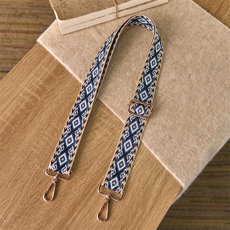 Cinghie di ricambio per borse a tracolla regolabili in jacquard geometrico a righe quadrilatere boho rombo Buddha Stones - Image 9