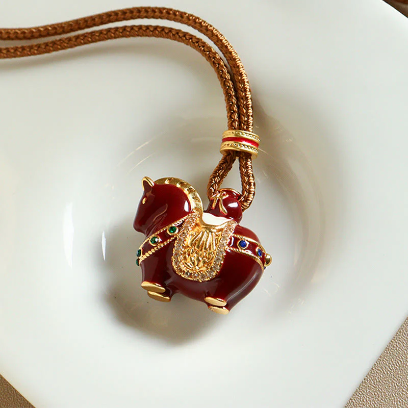 Ciondoli per collana in rame con Buddha Stones dell'anno del cavallo - Image 4