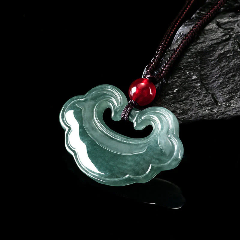 Ciondolo con ciondolo a forma di lucchetto cinese in giada verde naturale Buddha Stones - Image 8