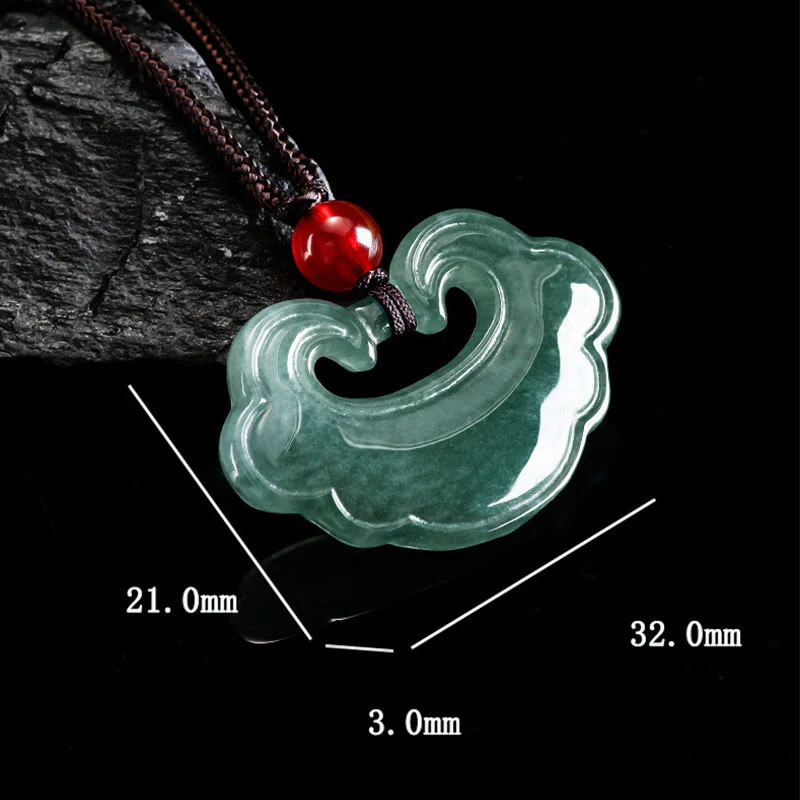 Ciondolo con ciondolo a forma di lucchetto cinese in giada verde naturale Buddha Stones - Image 9