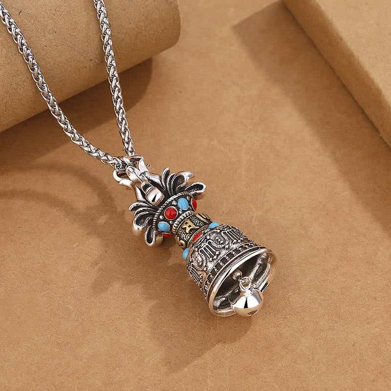 Ciondolo con collana Buddha Stones tibetano Om Mani Padme Hum Dorje Vajra campana - Image 3