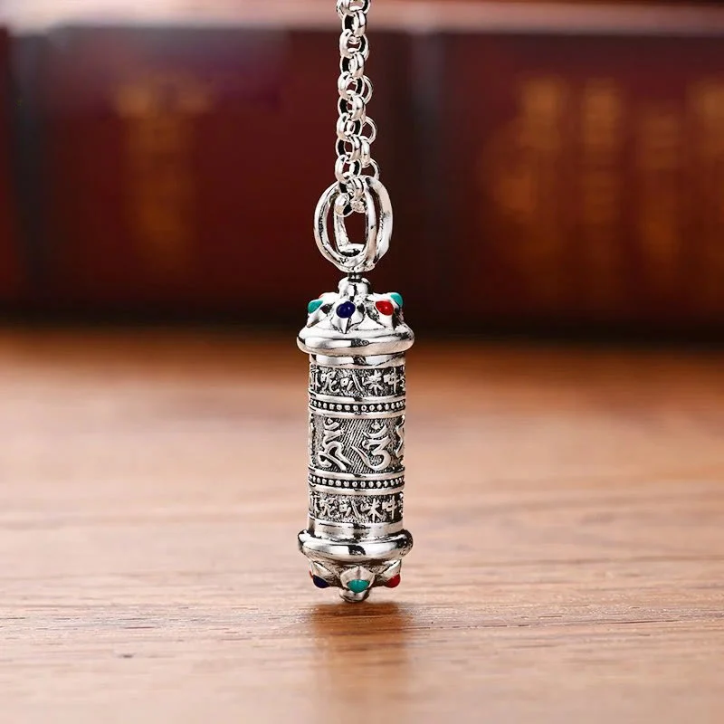 Ciondolo con collana Buddha Stones tibetano Om Mani Padme Hum Focus