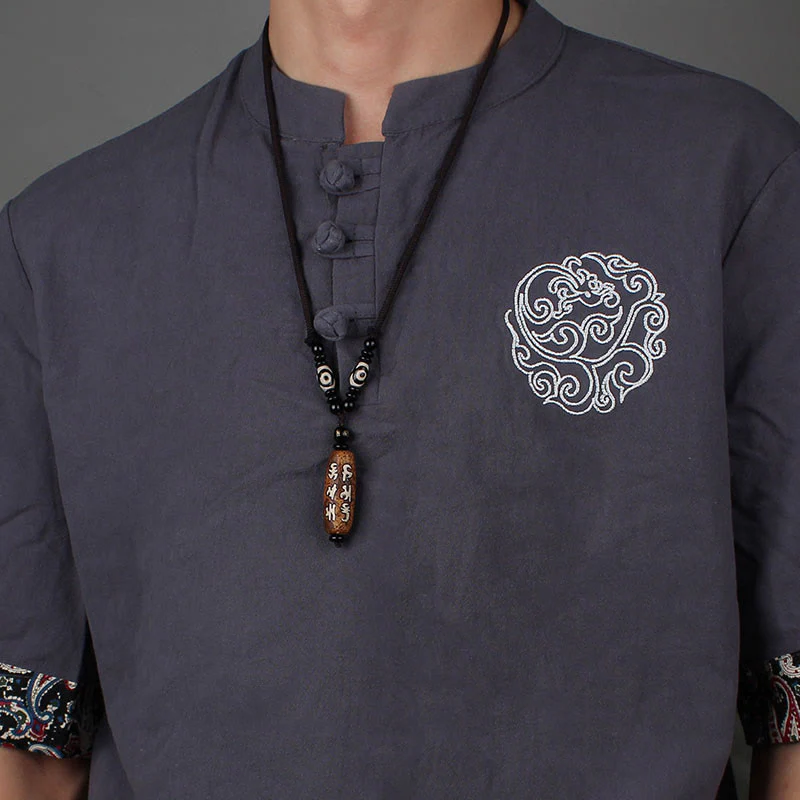 Ciondolo con collana di ricchezza Buddha Stones Tibet Om Mani Padme Hum Dzi con perline Avalokitesvara - Image 10