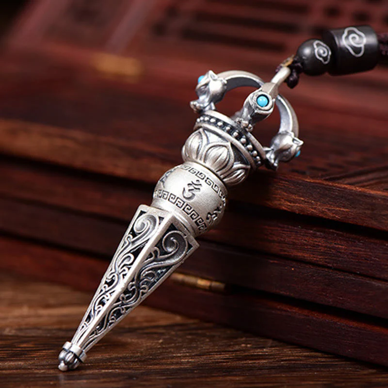 Ciondolo con collana girevole Buddha Stones tibetano Om Mani Padme Hum Dorje Vajra Design Wisdom - Image 3