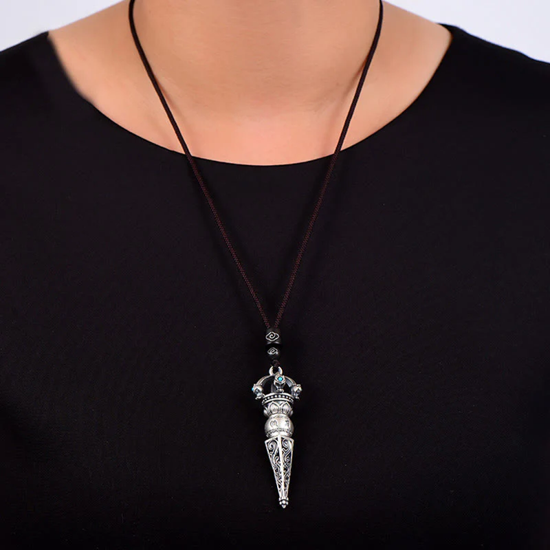 Ciondolo con collana girevole Buddha Stones tibetano Om Mani Padme Hum Dorje Vajra Design Wisdom - Image 5