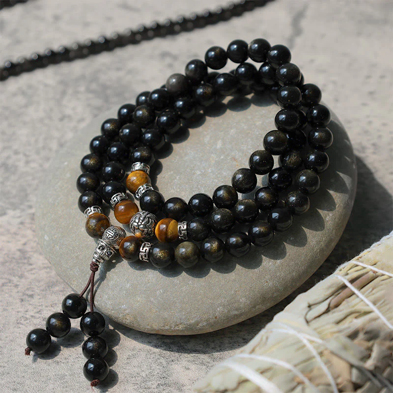 Collana con braccialetto energetico in ossidiana dorata - Image 11