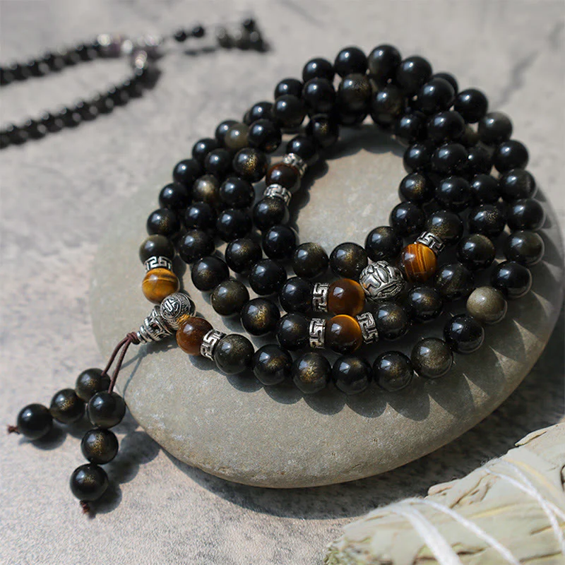 Collana con braccialetto energetico in ossidiana dorata - Image 12