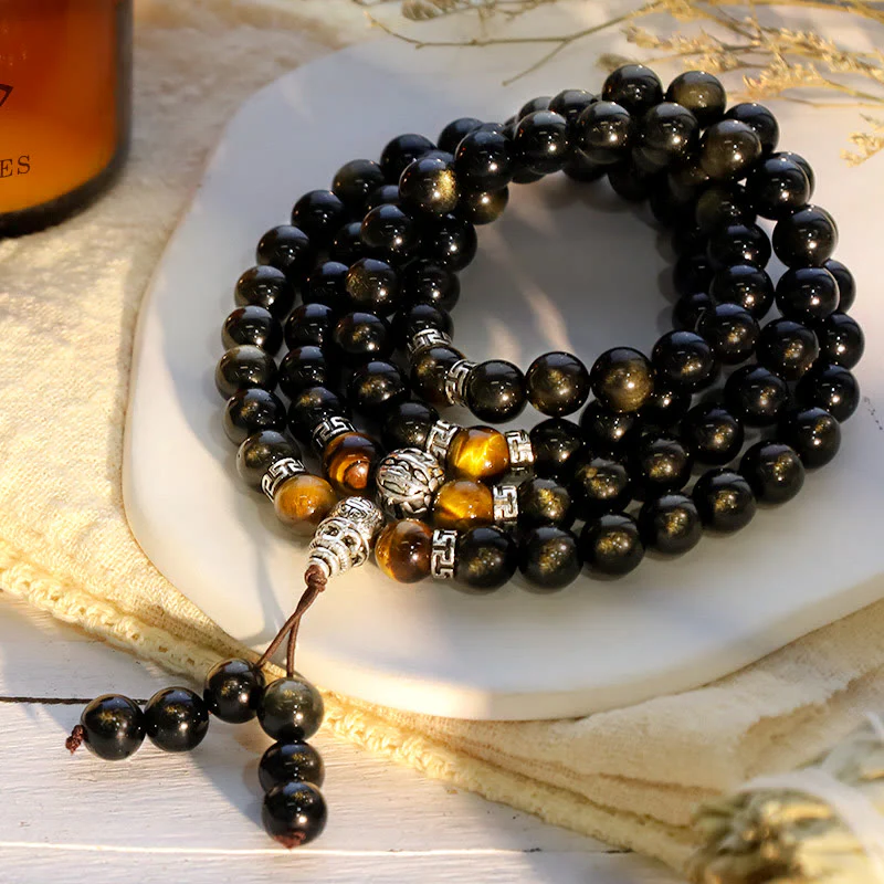 Collana con braccialetto energetico in ossidiana dorata - Image 13