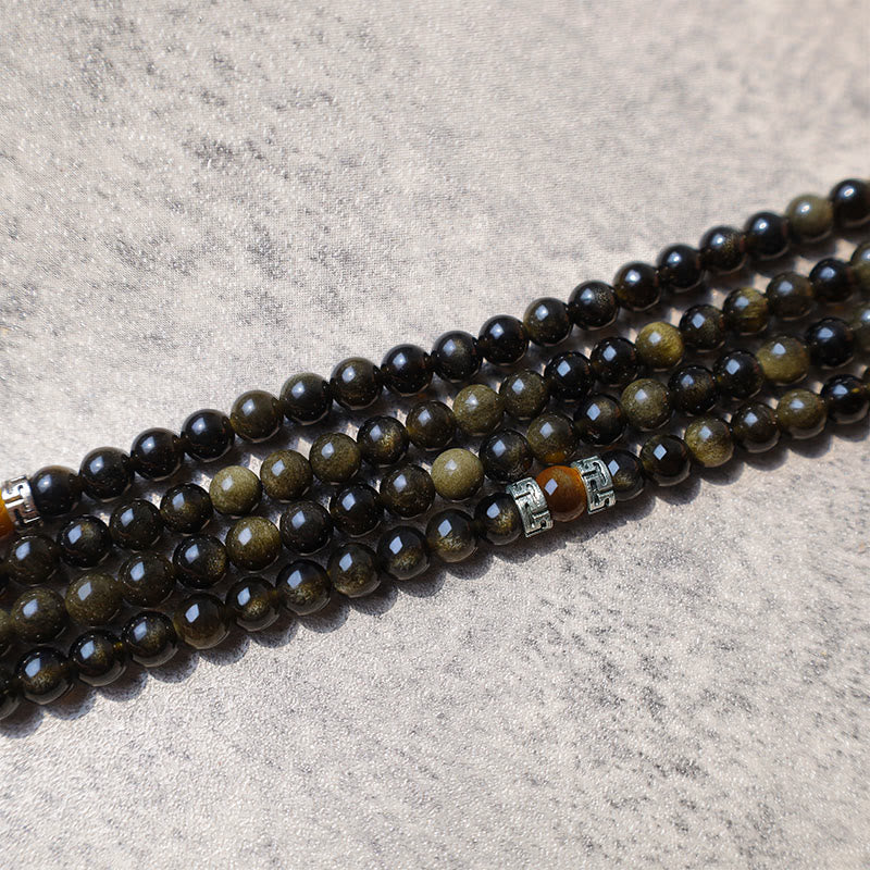 Collana con braccialetto energetico in ossidiana dorata - Image 5