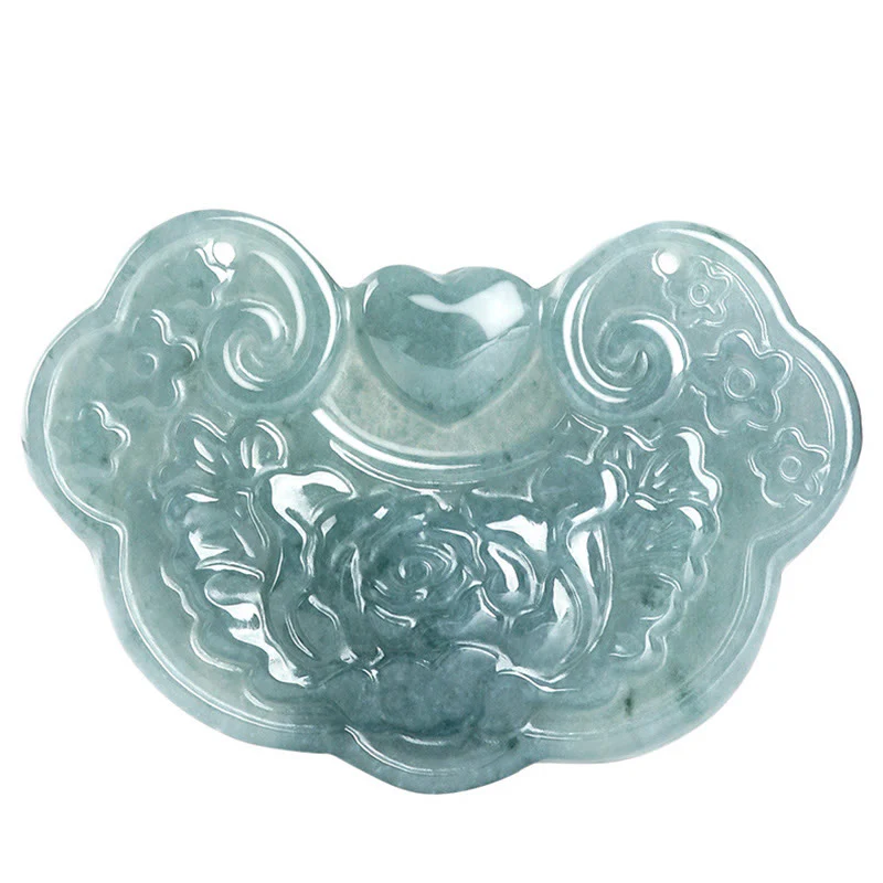 Collana con Buddha Stones a forma di fiore di peonia in giada naturale con ciondolo a forma di lucchetto di buoni auguri e prosperità - Image 12