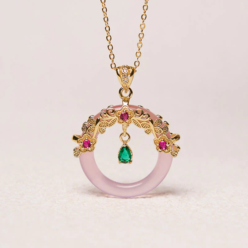 Collana con Buddha Stones, calcedonio verde, fibbia della pace, forza - Image 17