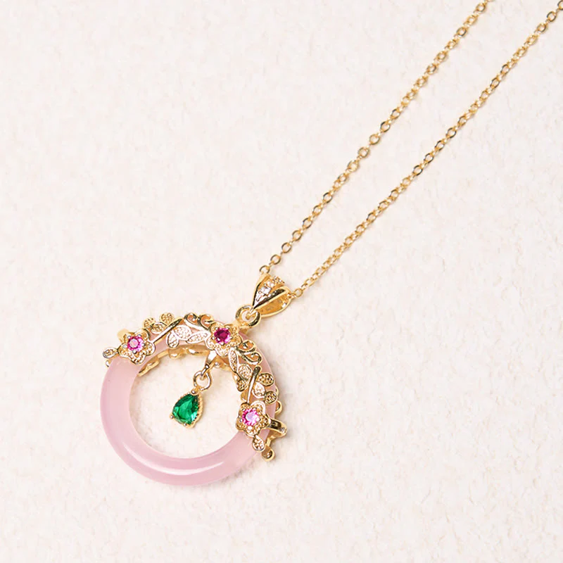 Collana con Buddha Stones, calcedonio verde, fibbia della pace, forza - Image 18