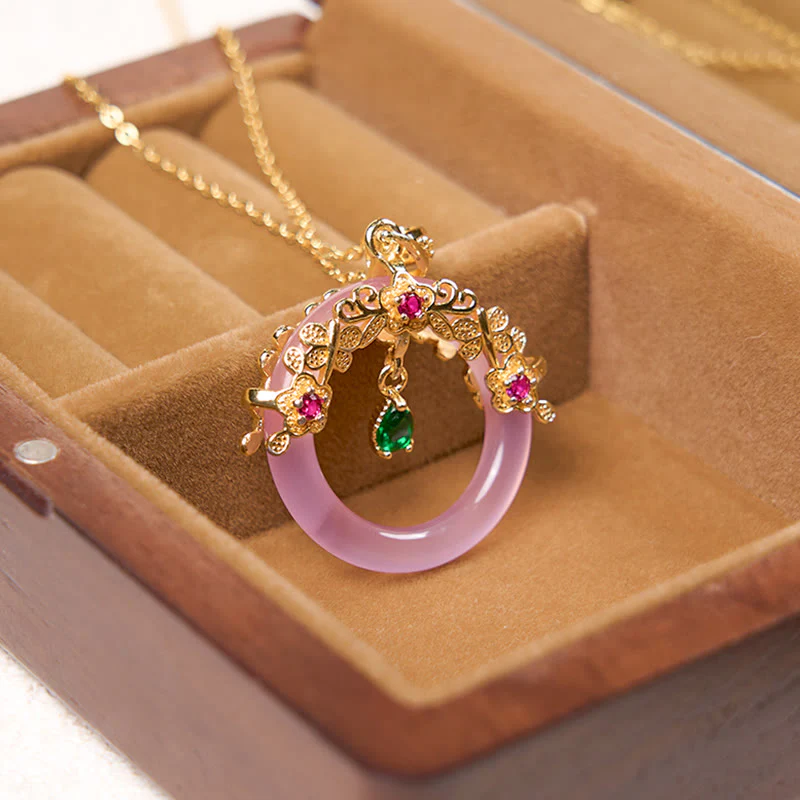 Collana con Buddha Stones, calcedonio verde, fibbia della pace, forza - Image 19