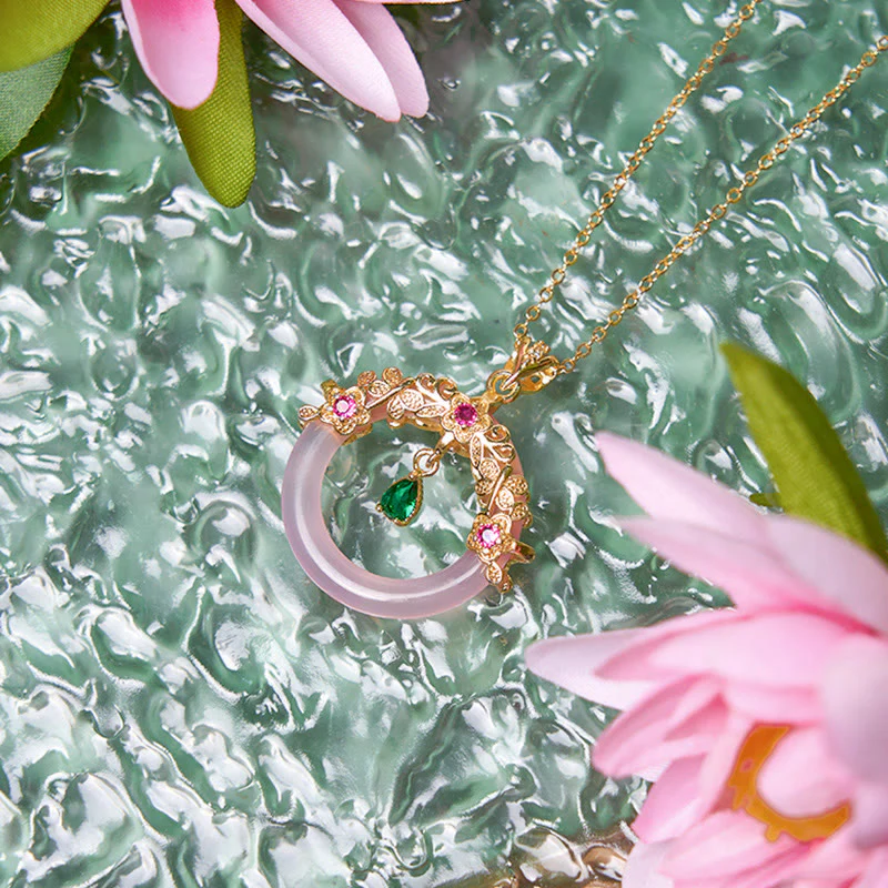 Collana con Buddha Stones, calcedonio verde, fibbia della pace, forza - Image 20