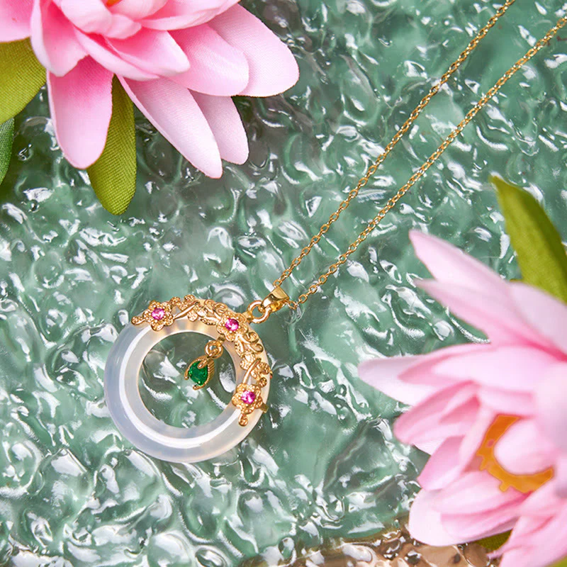 Collana con Buddha Stones, calcedonio verde, fibbia della pace, forza - Image 25