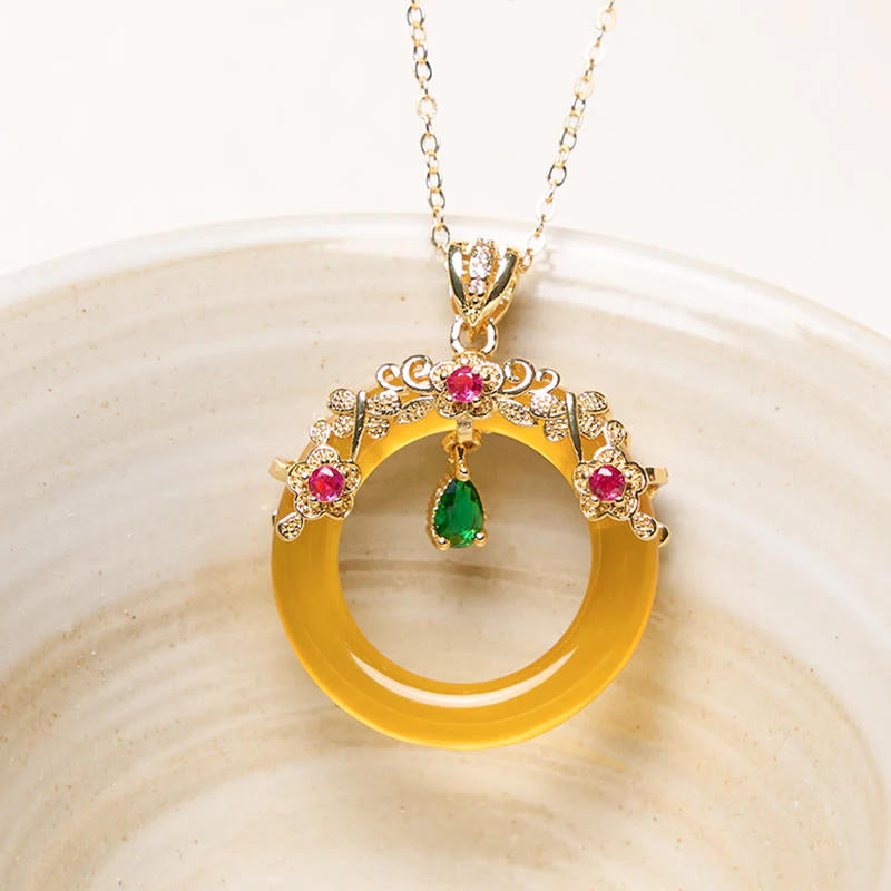 Collana con Buddha Stones, calcedonio verde, fibbia della pace, forza - Image 28