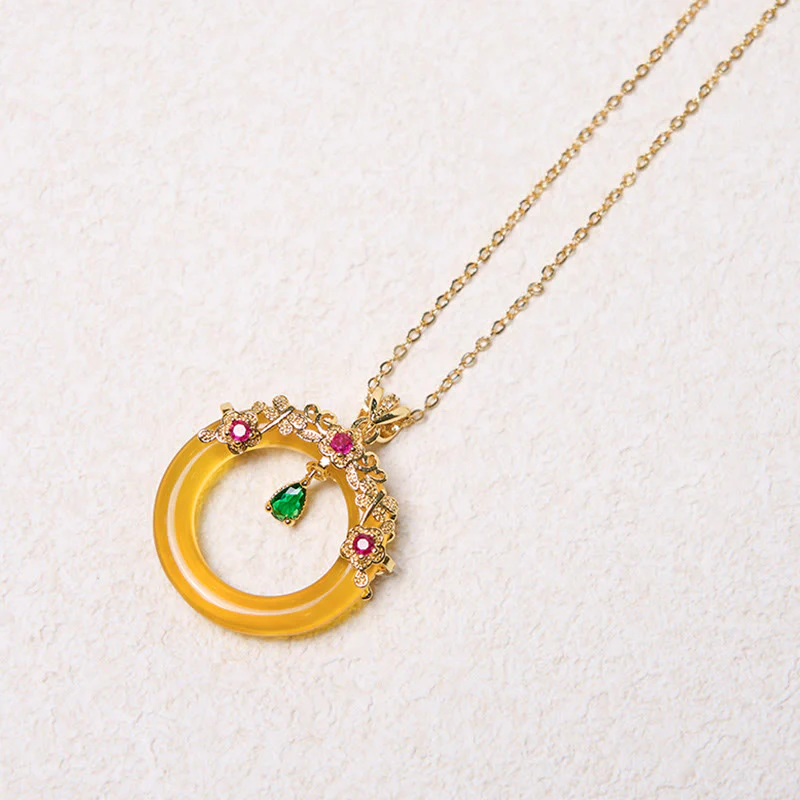 Collana con Buddha Stones, calcedonio verde, fibbia della pace, forza - Image 29
