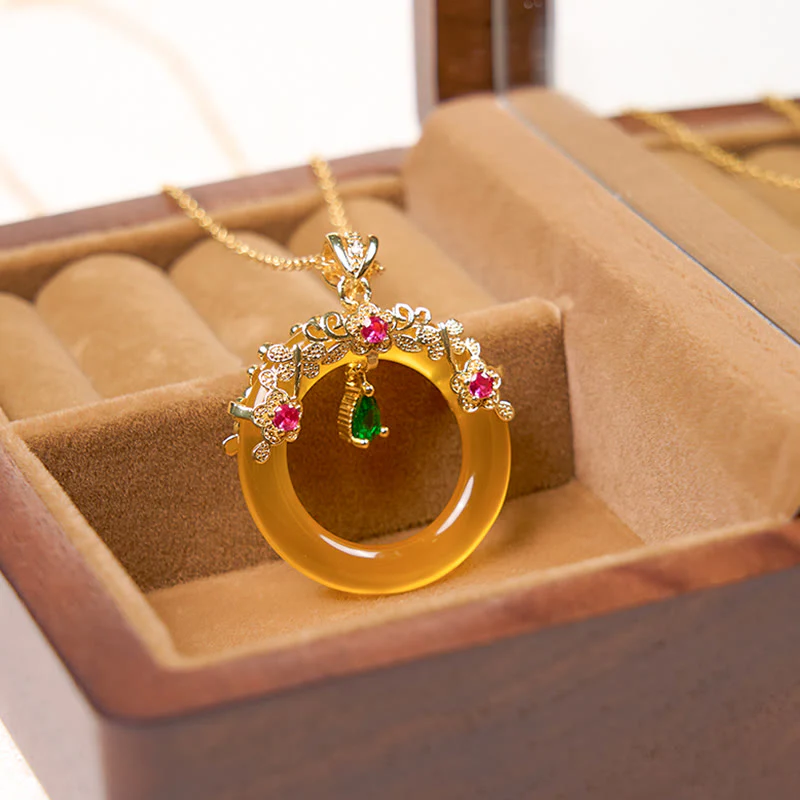 Collana con Buddha Stones, calcedonio verde, fibbia della pace, forza - Image 32
