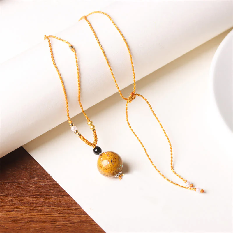 Collana con Buddha Stones, ebano, lacca Aurora, perline artigianali, perle, equilibrio - Image 16