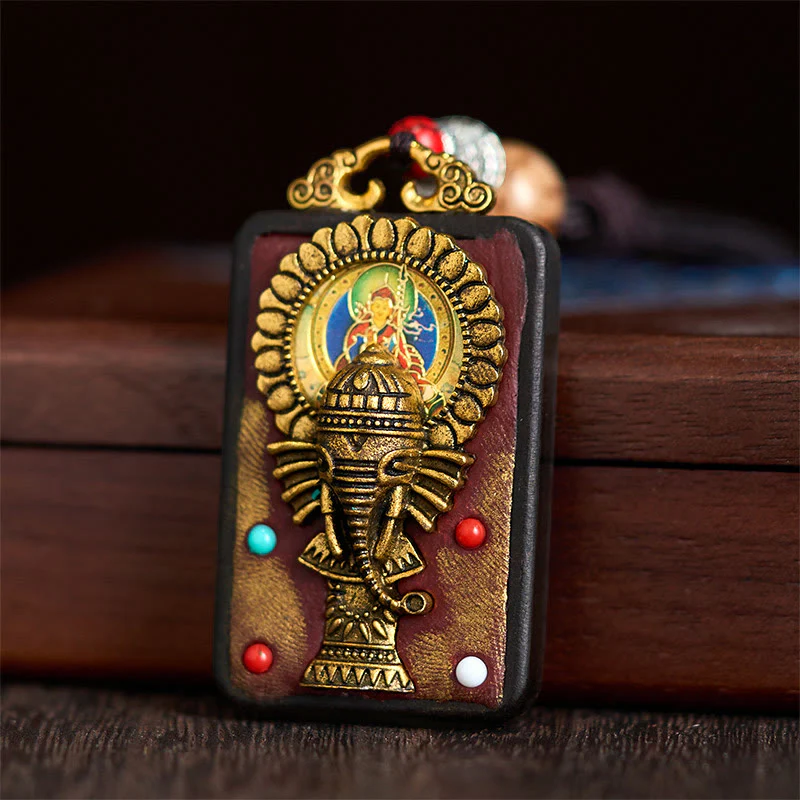 Collana con Buddha Stones Ganesh Ganpati di elefante e ciondolo in pietra della pace - Image 12