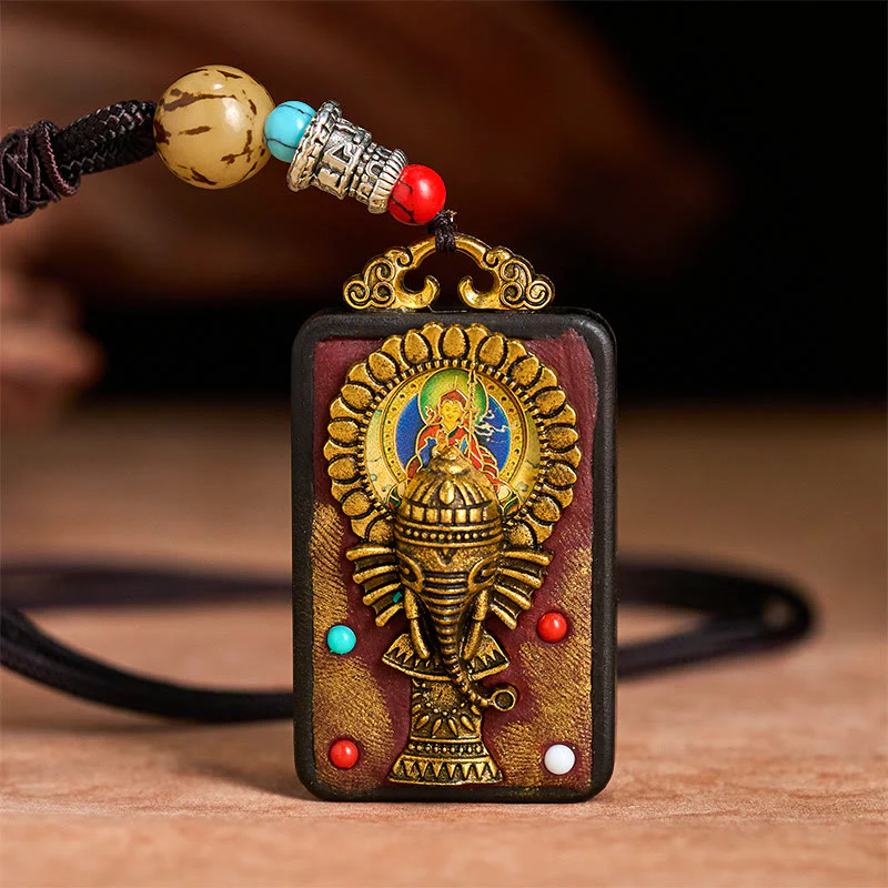 Collana con Buddha Stones Ganesh Ganpati di elefante e ciondolo in pietra della pace - Image 13