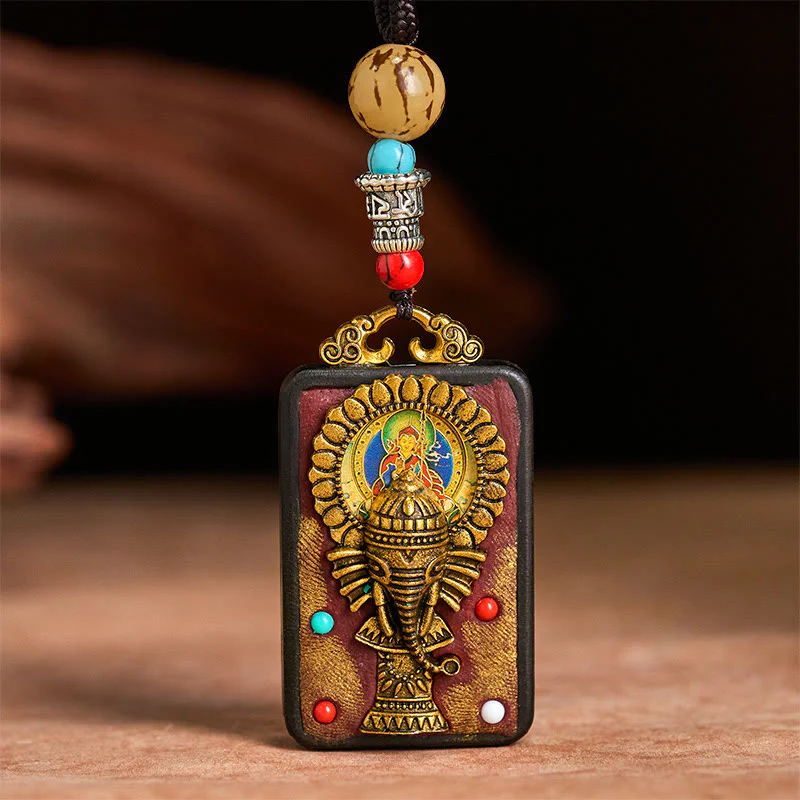Collana con Buddha Stones Ganesh Ganpati di elefante e ciondolo in pietra della pace - Image 14