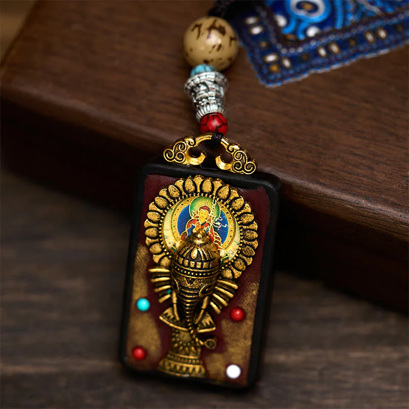 Collana con Buddha Stones Ganesh Ganpati di elefante e ciondolo in pietra della pace - Image 15