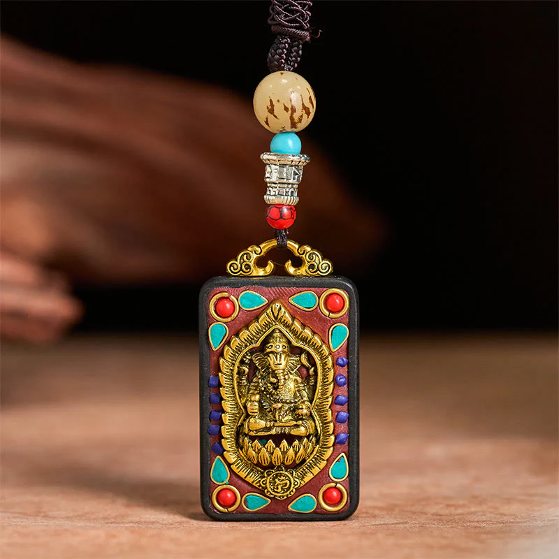 Collana con Buddha Stones Ganesh Ganpati di elefante e ciondolo in pietra della pace - Image 28