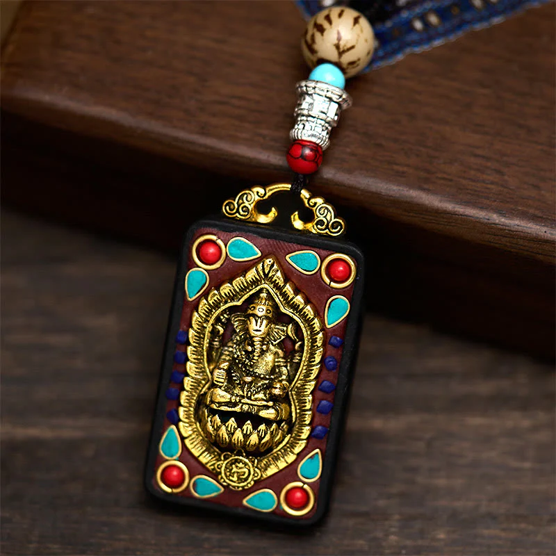 Collana con Buddha Stones Ganesh Ganpati di elefante e ciondolo in pietra della pace - Image 29