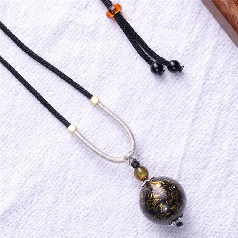 Collana con Buddha Stones, legno di ebano, lacca colorata, perline artigianali, calma - Image 8