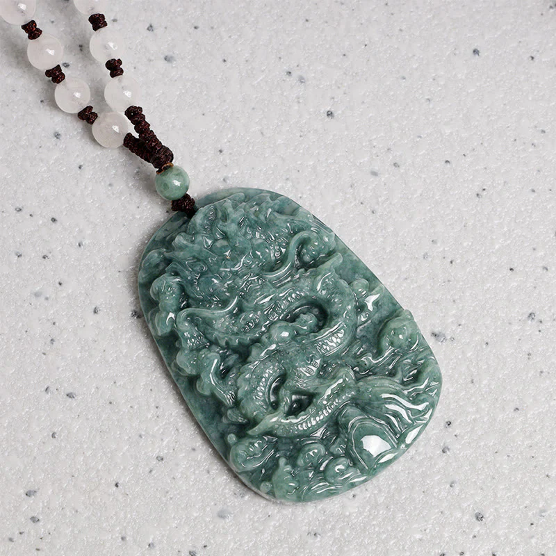 Collana con ciondolo a forma di corda con perline in Buddha Stones , drago, zodiaco cinese, prosperità - Image 5