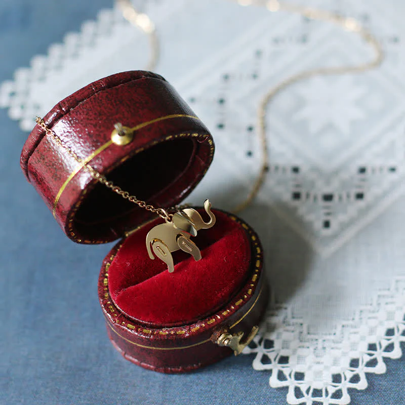 Collana con ciondolo a forma di elefante in titanio e acciaio con catena portafortuna - Image 10
