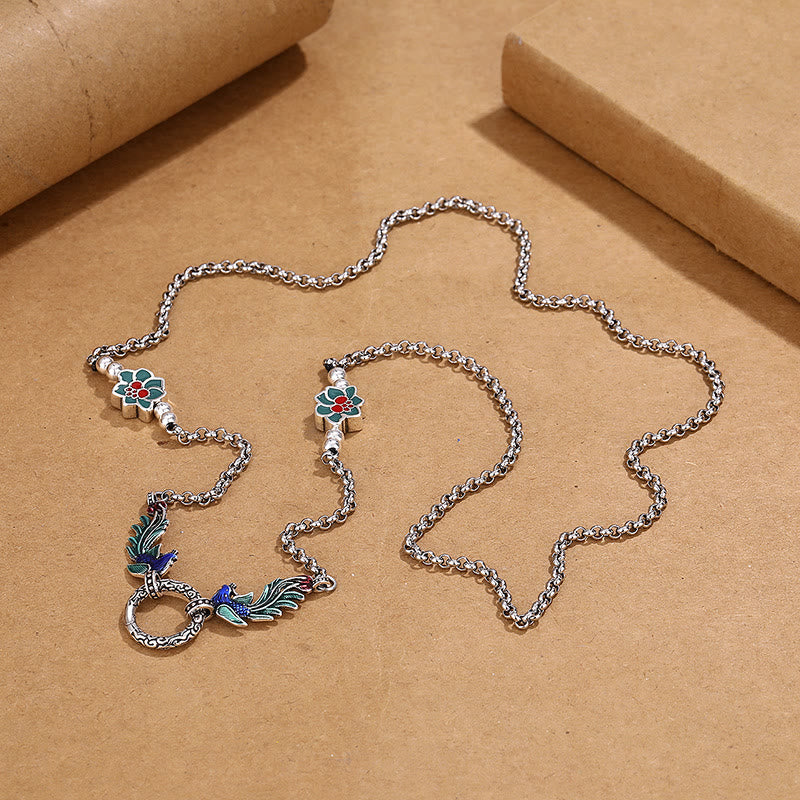 Collana con ciondolo a forma di fiore di loto con Buddha Stones, fenice, protezione dalla fortuna - Image 3