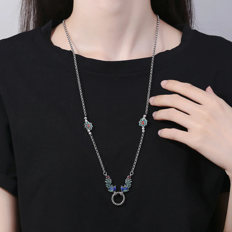 Collana con ciondolo a forma di fiore di loto con Buddha Stones, fenice, protezione dalla fortuna - Image 4