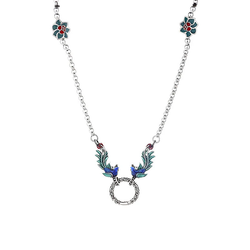 Collana con ciondolo a forma di fiore di loto con Buddha Stones, fenice, protezione dalla fortuna - Image 5