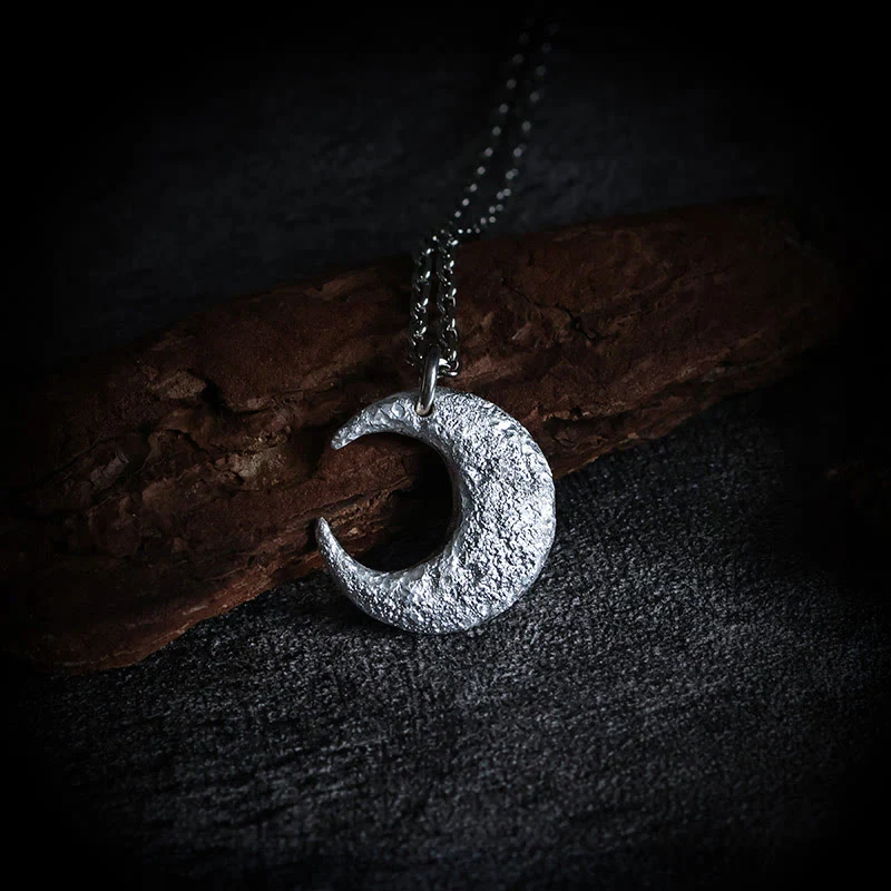 Collana con ciondolo a forma di luna in argento sterling 999 Buddha Stones - Image 7