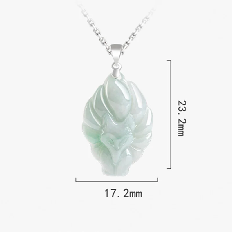 Collana con ciondolo in acciaio al titanio e catena in giada naturale con volpe a nove code Buddha Stones - Image 11