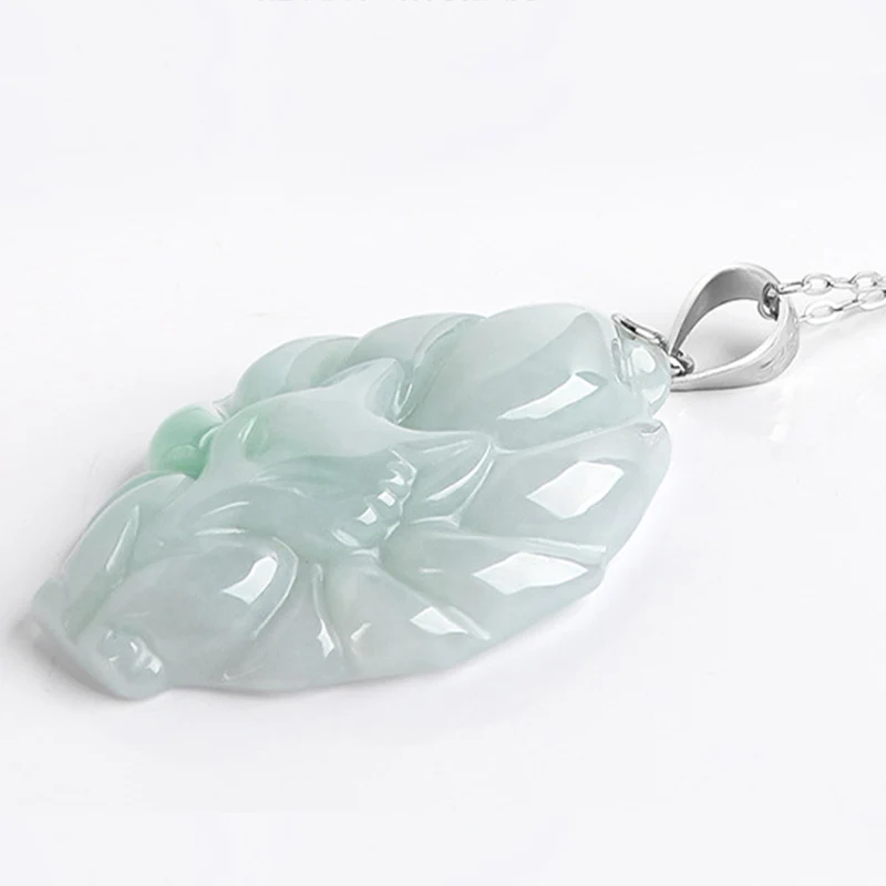 Collana con ciondolo in acciaio al titanio e catena in giada naturale con volpe a nove code Buddha Stones - Image 7