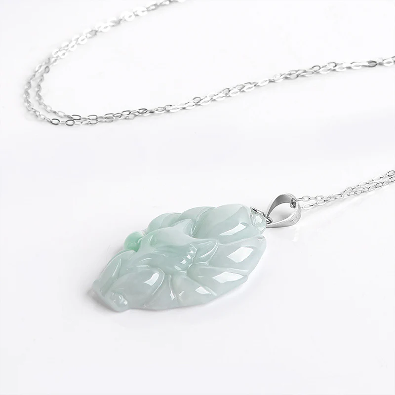 Collana con ciondolo in acciaio al titanio e catena in giada naturale con volpe a nove code Buddha Stones - Image 8