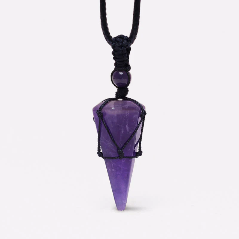 Collana con ciondolo a punta in pietra naturale Buddha Stones - Image 21
