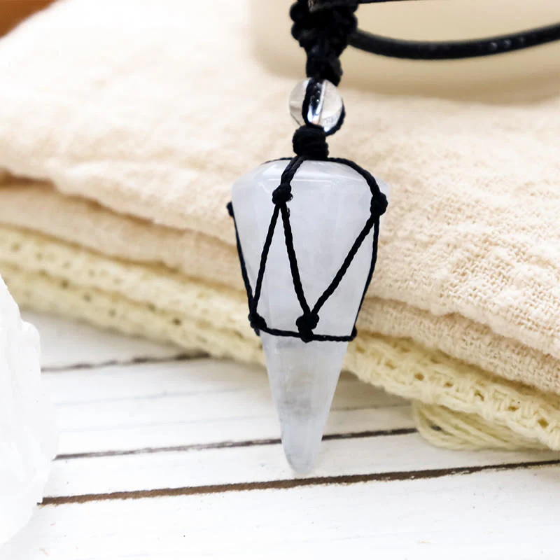 Collana con ciondolo a punta in pietra naturale Buddha Stones - Image 35