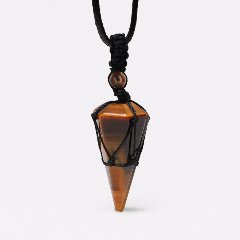 Collana con ciondolo a punta in pietra naturale Buddha Stones - Image 4