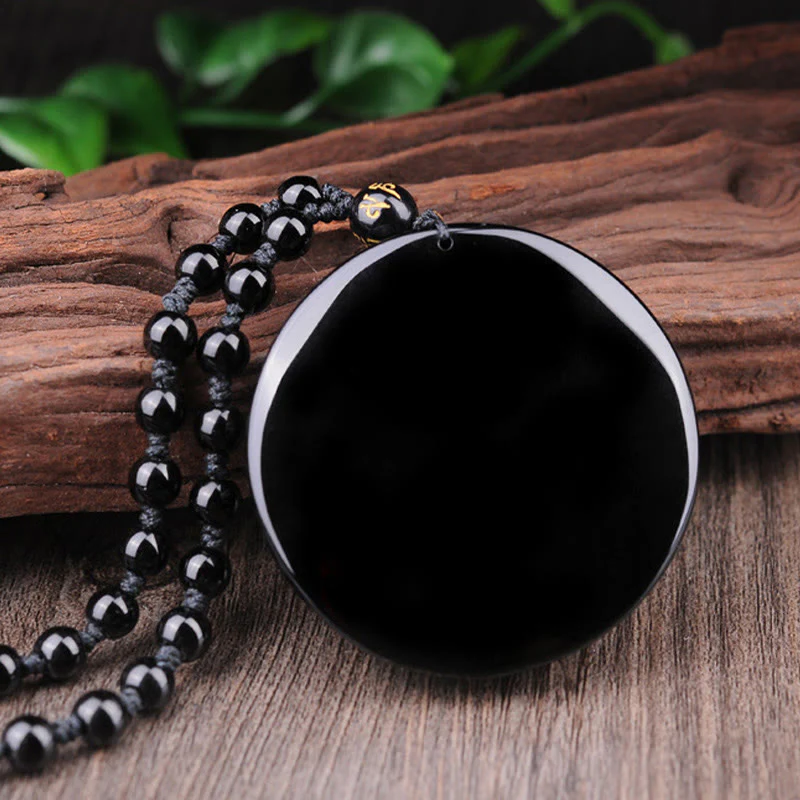 Collana con ciondolo Buddha Stones Bagua Dragon Phoenix Obsidian Fulfilment - Image 12